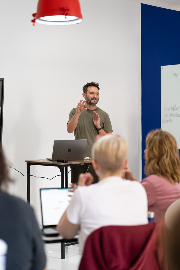 Matt teaching n8n automation workshop